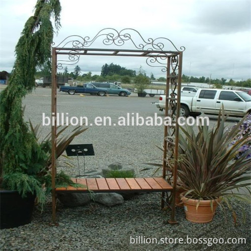 2015 Shijiazhuang factory latest design garden arch with bench